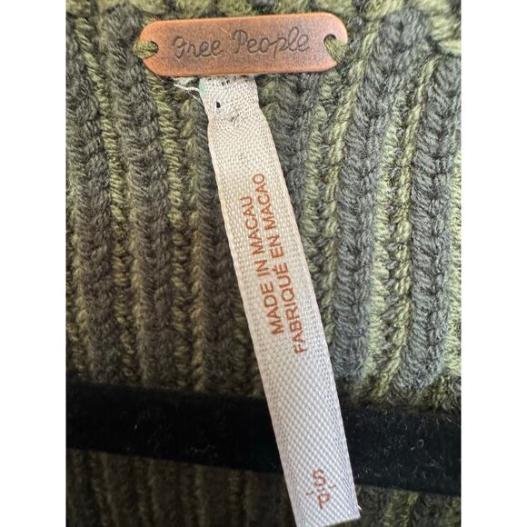 Free People New Charlotte Tunic Sweater Boat Neck Chive Combo Green Size Small - Picture 12 of 16